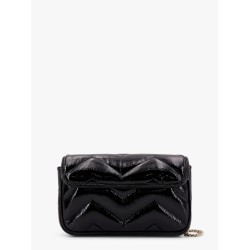 Gg marmont patent leather shoulder bag with frontal gg logo