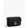 Gg marmont patent leather shoulder bag with frontal gg logo