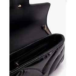 Gg marmont patent leather shoulder bag with frontal gg logo