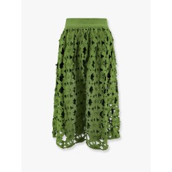 Cotton skirt with floral embroideries