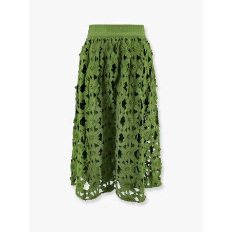 Cotton skirt with floral embroideries