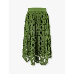 Cotton skirt with floral embroideries