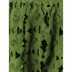 Cotton skirt with floral embroideries