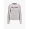 Cotton sweatshirt with all-over rhinestones