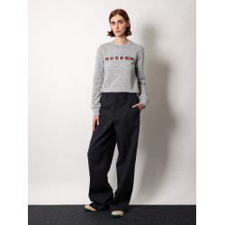 Cotton sweatshirt with all-over rhinestones