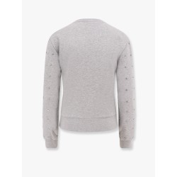 Cotton sweatshirt with all-over rhinestones