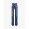 Stretch denim jeans with metal buttons