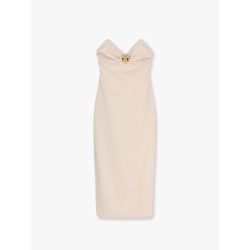 Midi dress with gold metal detail