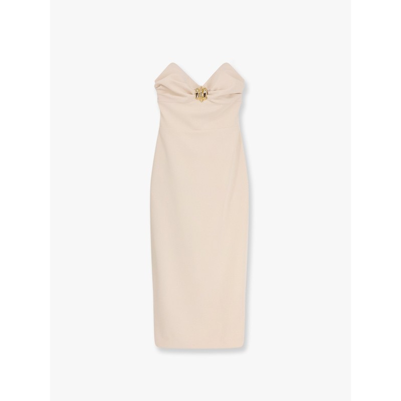 Midi dress with gold metal detail