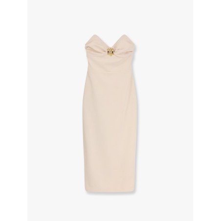 Midi dress with gold metal detail