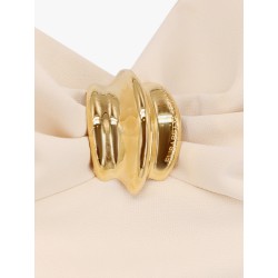 Midi dress with gold metal detail
