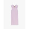 Midi dress with gold metal detail