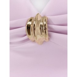 Midi dress with gold metal detail