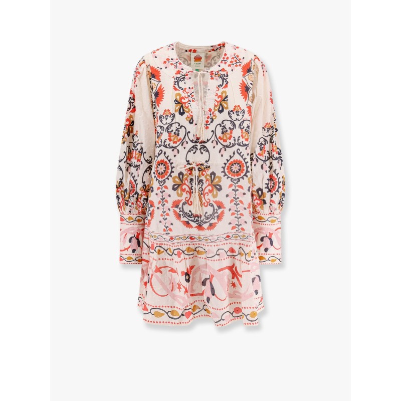Cotton dress with multicolor print