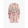 Cotton dress with multicolor print