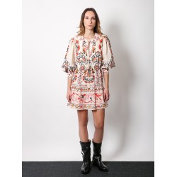 Cotton dress with multicolor print