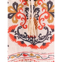 Cotton dress with multicolor print