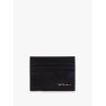 Leather card holder with metal logo
