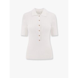 Ribbed cotton and cachemire polo shirt