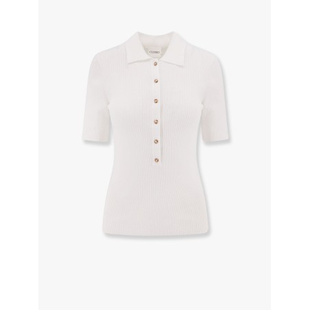 Ribbed cotton and cachemire polo shirt