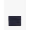 Leather card holder with metal logo