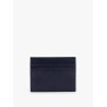 Leather card holder with metal logo