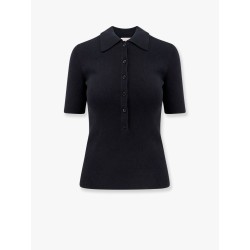 Ribbed cotton and cachemire polo shirt
