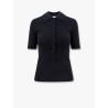 Ribbed cotton and cachemire polo shirt