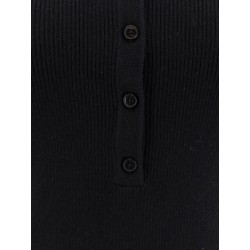 Ribbed cotton and cachemire polo shirt