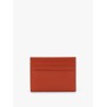 Leather card holder with metal logo