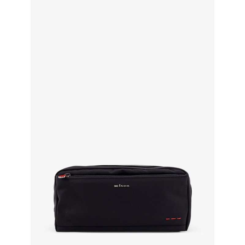 Nylon beauty case with frontal logo