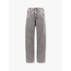 Curved grey denim jeans