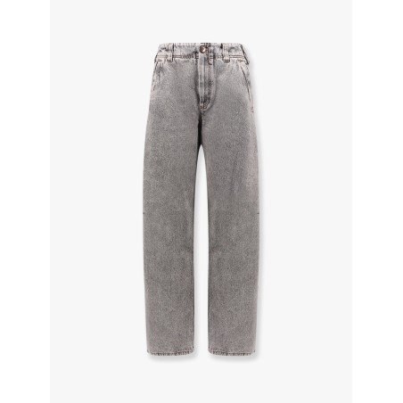 Curved grey denim jeans