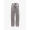 Curved grey denim jeans
