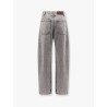 Curved grey denim jeans