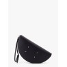 Leather pochette with iconic four stitched detail