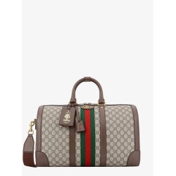 Gg supreme fabric and leather duffle bag
