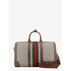 Gg supreme fabric and leather duffle bag