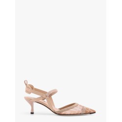 Colibrì leather and mesh slingback with FF motif