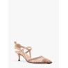 Colibrì leather and mesh slingback with FF motif