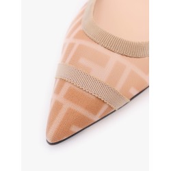 Colibrì leather and mesh slingback with FF motif