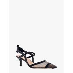 Colibrì leather and mesh slingback with FF motif