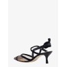 Colibrì leather and mesh slingback with FF motif
