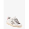 Super-star used-effect leather sneakers with suede profiles