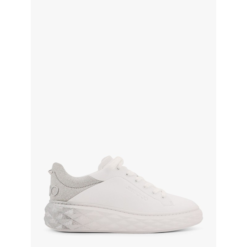 Diamon maxi leather sneakers with glitter detail