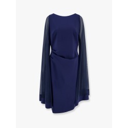Joju illusion stretch jersey dress with voile sleeves