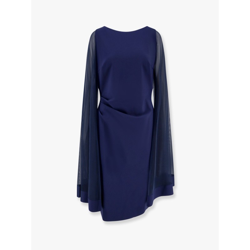 Joju illusion stretch jersey dress with voile sleeves