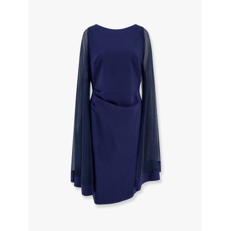 Joju illusion stretch jersey dress with voile sleeves