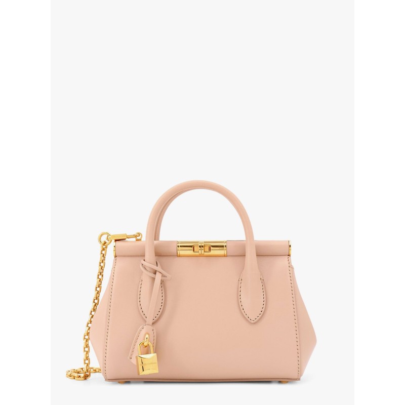 Marlene leather handbag with logo print