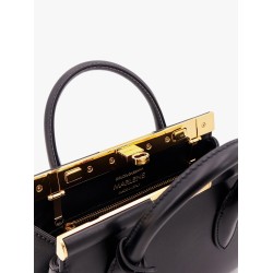 Marlene leather handbag with logo print